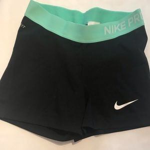 Nike Pro Turquoise/Black Dri-Fit Shorts